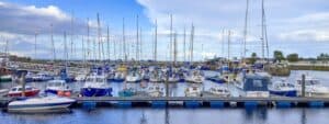 The harbour is full of pleasure craft