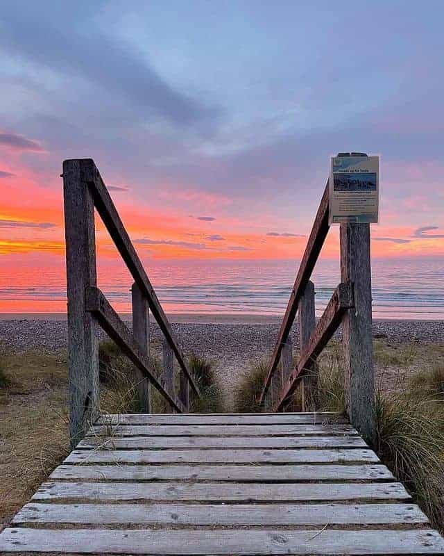 Sunset over Findhorn Beach