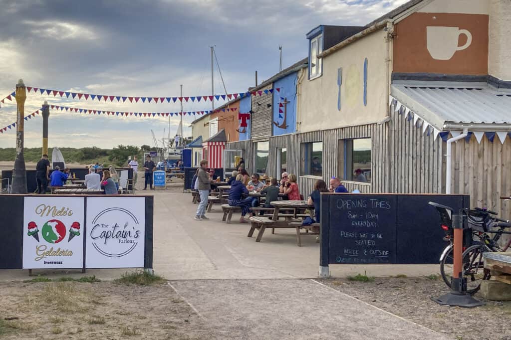 Outdoor dining at The Captain's Table, Findhorn